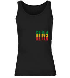 One Love Rasta Flag Reggae T Shirt Vintage Distressed Effect