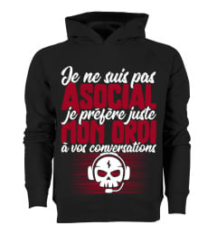 Pas asocial ordi t-shirt humour geek