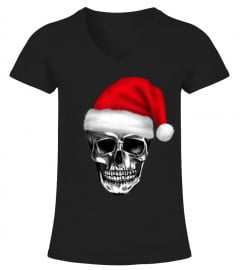 Santa Merry Christmas Skull Tee Shirt