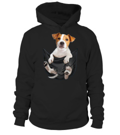 Jack russell in pocket scratch shirt funny