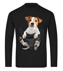 Jack russell in pocket scratch shirt funny