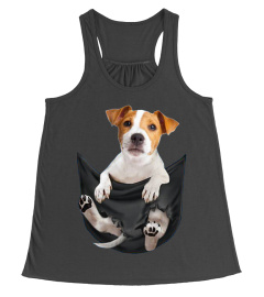 Jack russell in pocket scratch shirt funny