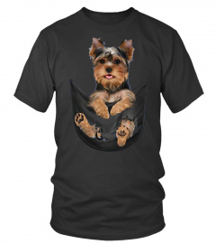 Yorkshire terrier in pocket scratch shirt funny