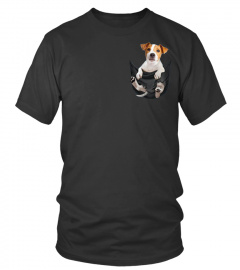 Jack russell in pocket scratch shirt funny