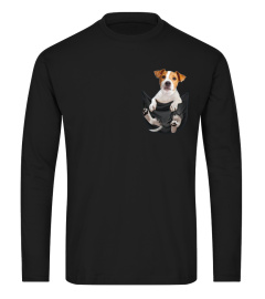 Jack russell in pocket scratch shirt funny