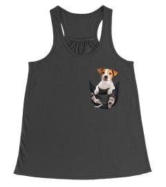 Jack russell in pocket scratch shirt funny