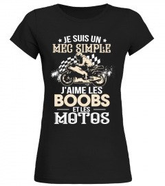 Motard Mec Simple J'aime Boobs et Motos