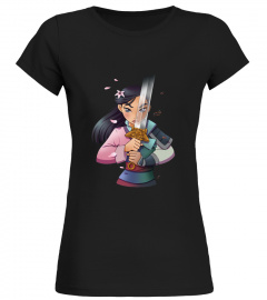 Disney Mulan Anime Half Girl Half Warrior Graphic T-shirt