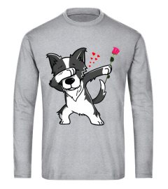 dabbing border collie Valentines Shirt