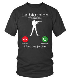 t-shirt drôle -  le  Biathlon  M'appelle