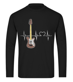 Vintage Acoustic Guitar Heartbeat T-Shirt