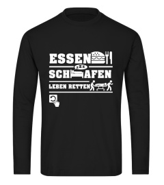 Essen Schlafen Leben Retten Rettungsdienst T-Shirt