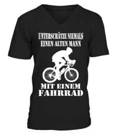 Einen alten Mann mit einem Fahrrad