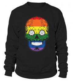 Gay Pride Rainbow Flag Sugar Skull