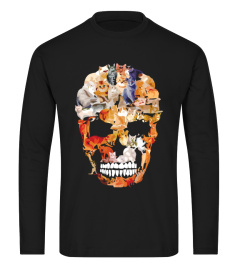  Colorful Cat Skull T Shirt