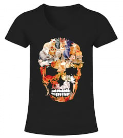  Colorful Cat Skull T Shirt