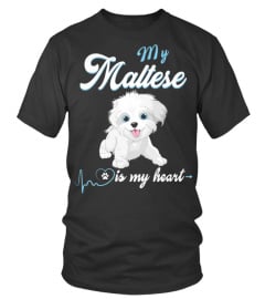 CUTE MY MALTESE IS MY HEART FOR GIFT LOV