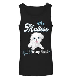 CUTE MY MALTESE IS MY HEART FOR GIFT LOV