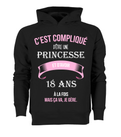 C'est compliqué d'être une princesse et 18 ans à la fois mais ca va je gère cadeau noël anniversaire humour noel drôle fille idée cadeaux femme