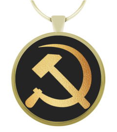 Gold Hammer and Sickle Pendant