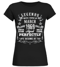 Legends Were Born In March 1969 T Shirt