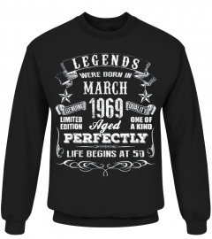 Legends Were Born In March 1969 T Shirt