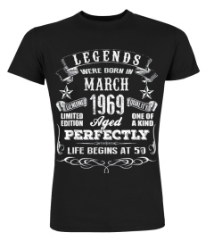 Legends Were Born In March 1969 T Shirt