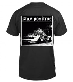 stay positive black and white back print