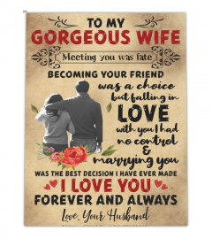 To My Gorgeous Wife 2 Canvas