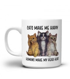Cats Make Me Happy -Cat Christmas Tee Shirts