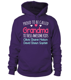 PROUD GRANDMA WITH GRANDKIDS NAMES CUSTOM SHIRT