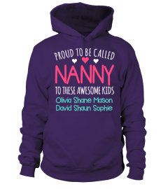 PROUD NANNY WITH GRANDKIDS NAMES CUSTOM SHIRT