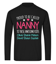 PROUD NANNY WITH GRANDKIDS NAMES CUSTOM SHIRT