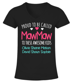 PROUD MAWMAW WITH KIDS NAMES CUSTOM SHIRT