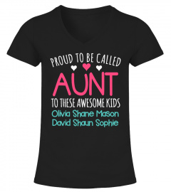 PROUD AUNT WITH KIDS NAMES CUSTOM SHIRT