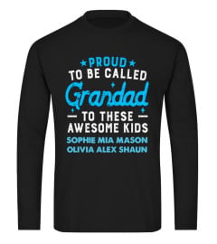 PROUD GRANDAD WITH KIDS NAMES CUSTOM SHIRT