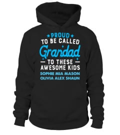 PROUD GRANDAD WITH KIDS NAMES CUSTOM SHIRT