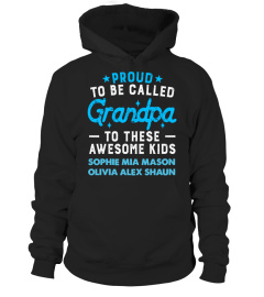 PROUD GRANDPA WITH GRANDKIDS NAMES CUSTOM SHIRT