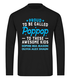 PROUD POPPOP WITH KIDS NAMES CUSTOM SHIRT