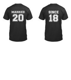 Married Since Couple T-Shirts - Product 1: "MARRIED" / Product 2: "SINCE"