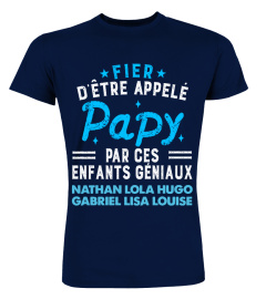 FIER PAPY ENFANTS GÉNIAUX TSHIRT PERSONNALISÉ