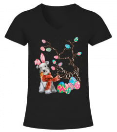 Bunny Miniature Schnauzer Easter Day Hunting Egg T-Shirt