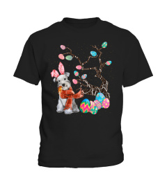 Bunny Miniature Schnauzer Easter Day Hunting Egg T-Shirt