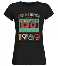 Old School January  1969 Vintage 50th Birthday Cassette T-Shirt