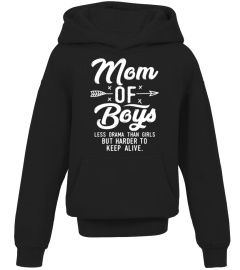 Womens Mom Of Boys Less Drama Than Girls Mother's Day T-Shirt best tshirts