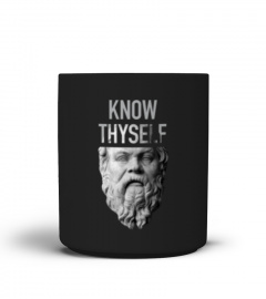 Socrates Know Thyself Delphi Saying Ancient Greek Philosophy Mug for Philosophers and Book Lovers