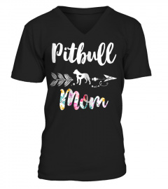 Trend Shirt Pitbull mom shirts for women Floral T-shirt Pitbull shirt52