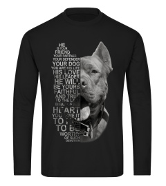 Tee Trending He is your friend your partner Pitbull Lover Dog Mom Shirt603