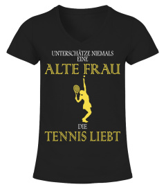 alte Frau Tennis