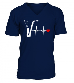 [T Shirt]29-Saxophone Heartbeat Shirt